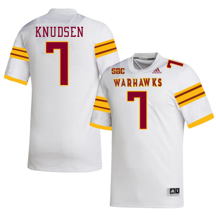 #7 Daniel Knudsen Louisiana-Monroe Warhawks College Football Jerseys Stitched-White